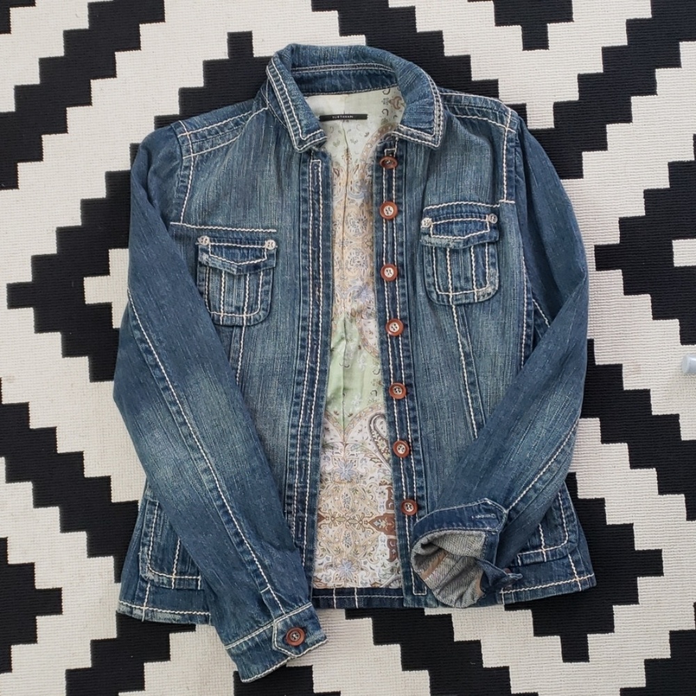 Elie Tahari Lined Denim Blazer